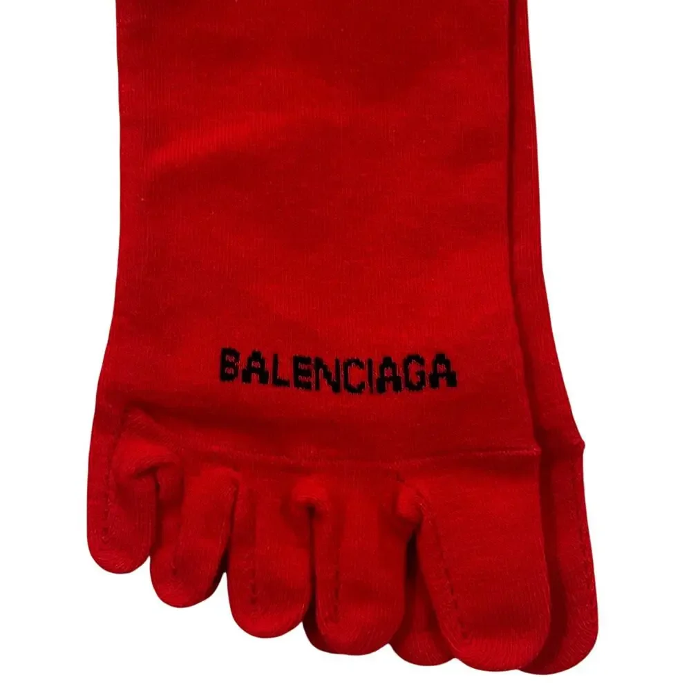 15-78(1) BALENCIAGA Unisex NWT $150 Toe Socks Red Medium